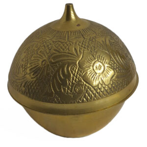 Brass Antique Haldi, Kumkum Container Big